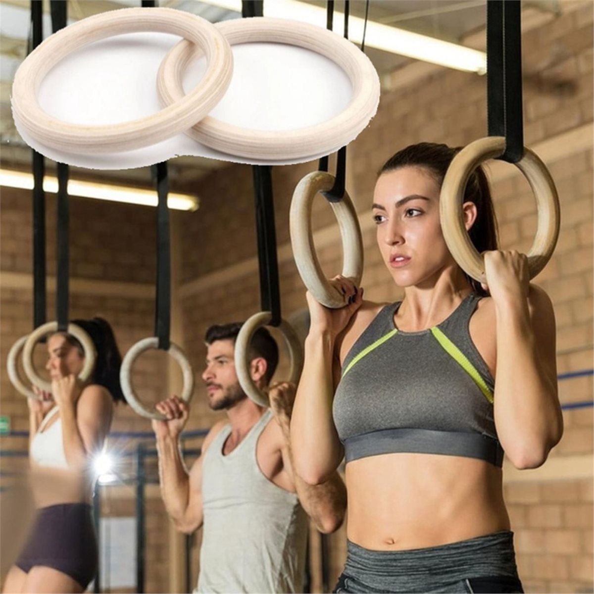 Gymnastic Ring Wood - Yaz İndirimi 2 Adet Ahşap Taşınabilir